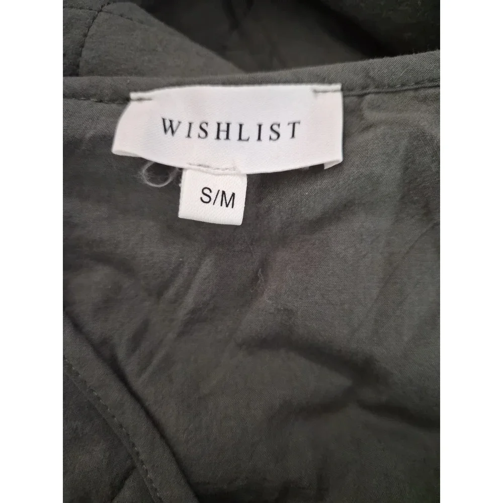 Wishlist Olive Green Quilted Jacket Cotton Lightweight Utility Coat S/M